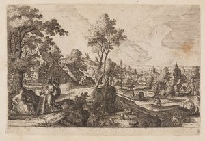 Plate 6, from Landscapes with Scenes from the Old and New Testament and Ovid’s Metamorphoses by Hans Bol