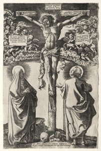 Christ on the Cross Between the Virgin and St. John by Hans Brosamer