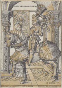 Equestrian Portrait of the Emperor Maximilian I, 1508 by Hans Burgkmair