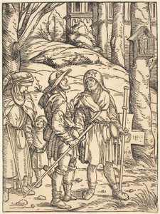 Pilgrims at a Wayside Shrine by Hans Burgkmair I