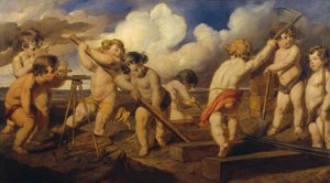 Putti Building a Railway