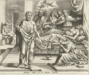 The Death of the Rich Man by Hans Collaert (I) (possibly)
