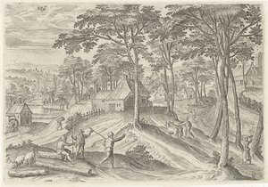 View of Stal (series title: Views from the Surroundings of Brussels) by Hans Collaert (I)