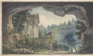 Theater Set for the Opera Frigga by Hans Gottlob Hensigen