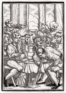 Death Comes for the Drunkard, Engraved by Georg Scharffenberg, from 