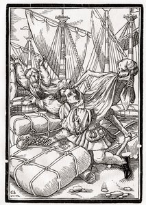 Death Comes to the Merchant, engraved by Georg Scharffenberg, from 