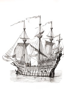 Man-of-War which carried King Henry VIII to the Field of Cloth of Gold, c.1880