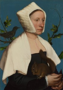 Lady with Squirrel and Starling (Anne Lovell?) by Hans Holbein der Jüngere
