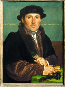 Portrait of a young merchant, probably the Nuernberg patrician Hans von Muffel, aged 28 by Hans Holbein the Younger