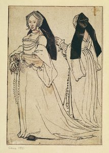 Two Views of a Woman wearing an English Hood by Hans Holbein der Jüngere