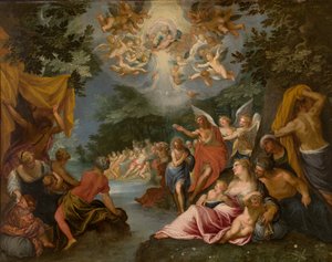 The Baptism of Christ by Hans I or Johann Rottenhammer