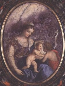 Virgin and Child with St. John by Hans I or Johann Rottenhammer