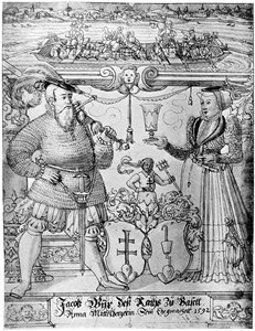 Jacob Wyx of Basel and His Wife Anna, 1592 by Hans Jakob Plepp