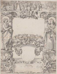 Glass Design with Saint John the Baptist and Saint John the Evangelist by Hans Kaspar Lang the Elder