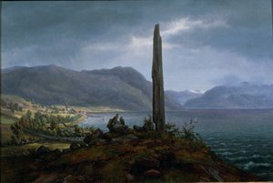 The Frithjof Memorial Stone on Leikanger by Balestrand in Soon by Hans Leganger Reusch