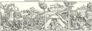 Landsknechts Fighting a Battle at the Beginning of the 16th Century (engraving) by Hans Leonard (after) Schaufelein