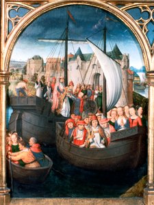 St Ursula Shrine, Departure from Basle by Hans Memling