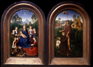 The Virgin and Child Surrounded by Saints, the Donor and Saint John the Baptist Diptych by Hans Memling