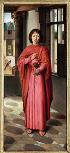 Triptych of John Donne: Right Shutter, Saint John Evangelist, Name-Saint of Sir John Donne by Hans Memling