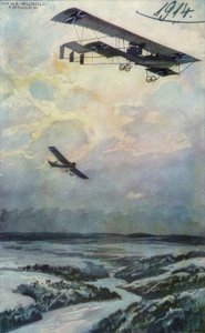 Military Biplane on Reconnaissance Over the Argonne by Hans Rudolf Schulze