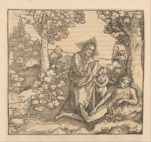 Christ Blesses a Young Man While a Woman Kneels at His Feet by Hans Schäufelein (possibly)