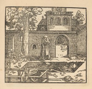 Crying Woman by a Grave by Hans Schäufelein (possibly)