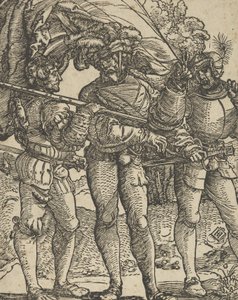 A Standard-Bearer Flanked by a Lansquenet at Each Side by Hans Schäufelein the Elder