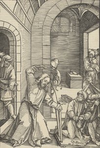 Christ Purifying the Temple, from Speculum passionis domini nostri Ihesu Christi by Hans Schäufelein the Elder