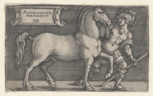 Alexander the Great Leading Bucephalus (engraving)