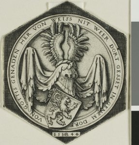 Coat of Arms with a Rampant Lion by Hans Sebald Beham