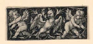 Frieze with Two Putti Fleeing from an Eagle by Hans Sebald Beham