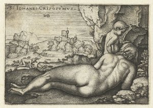 Saint John Chrysostom as a Hermit in the Desert by Hans Sebald Beham