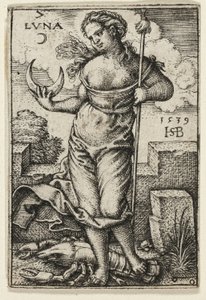 Moon, Plate Seven from The Seven Planets with the Zodiacs by Hans Sebald Beham