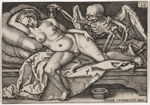 Sleeping Girl and Death by Hans Sebald Beham