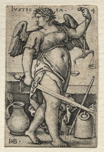 The Knowledge of God and the Seven Cardinal Virtues: Justice - Justicia by Hans Sebald Beham