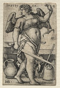 The Knowledge of God and the Seven Cardinal Virtues: Justice - Justicia by Hans Sebald Beham