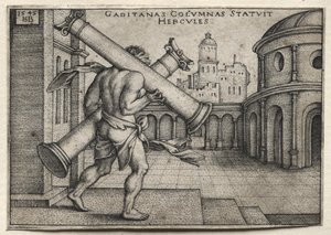 Hercules Carrying the Columns of Gades by Hans Sebald Beham