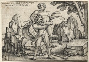 Hercules Crushing Antaeus by Hans Sebald Beham