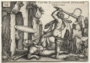 Hercules Killing the Giant Cacus by Hans Sebald Beham
