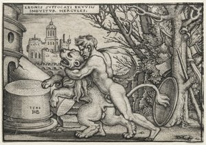 The Labors of Hercules: Hercules Strangling the Nemean Lion