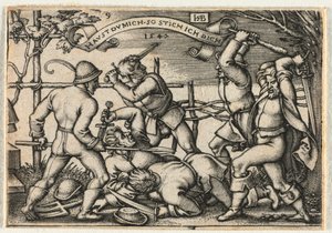 The Peasant Wedding or the Twelve Months: No. 9 by Hans Sebald Beham
