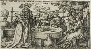 The Prodigal Son Wasting his Fortune, plate two from The History of the Prodigal Son by Hans Sebald Beham