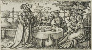 The Prodigal Son Wasting His Fortune, Plate Two from The History of the Prodigal Son by Hans Sebald Beham