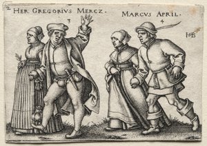 The Village Wedding: Her Gregorius Mercz / Marcus April by Hans Sebald Beham
