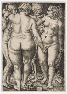 Three Women and Dead by Hans Sebald Beham