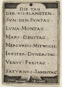 Title Page, from The Seven Planets with the Zodiacs