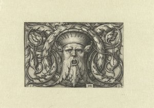 Flat Decoration. Mask with a Crown by Hans Sebald Beham