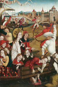 Martyrdom of St. Ursula and Her Companions (Front); Lower Half of a Saint Figure (Back) by Hans Siebenbürger