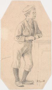 Boy Leaning Against a Table by Hans Smidth