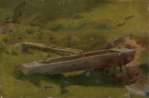 Tree Trunk as Fountain Trough by Hans Thoma